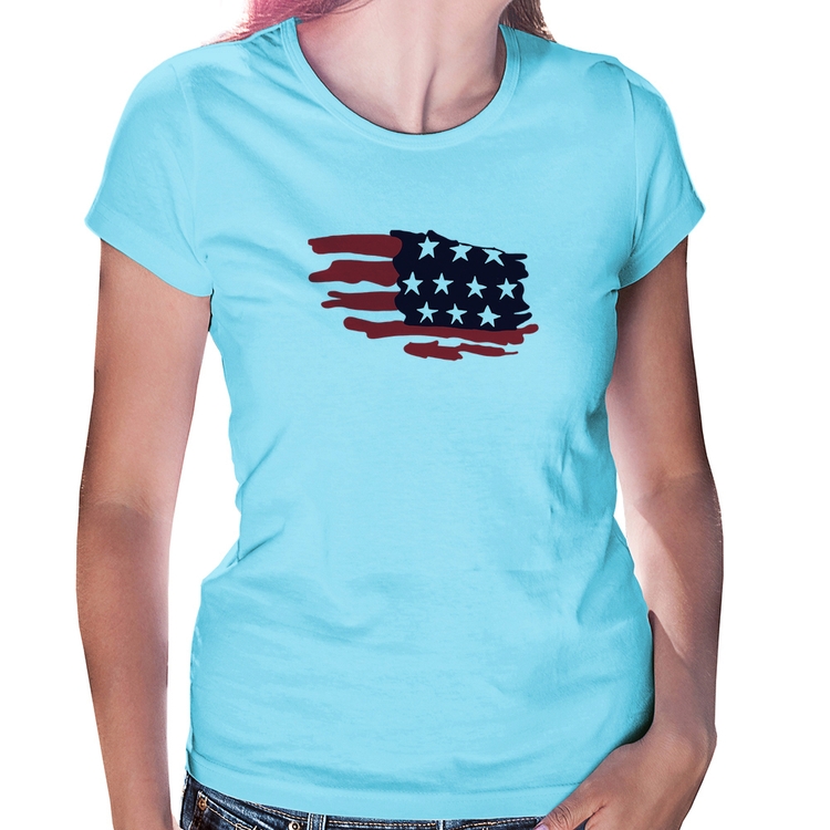 Baby Look Handrawn Flag - Azul Bebê