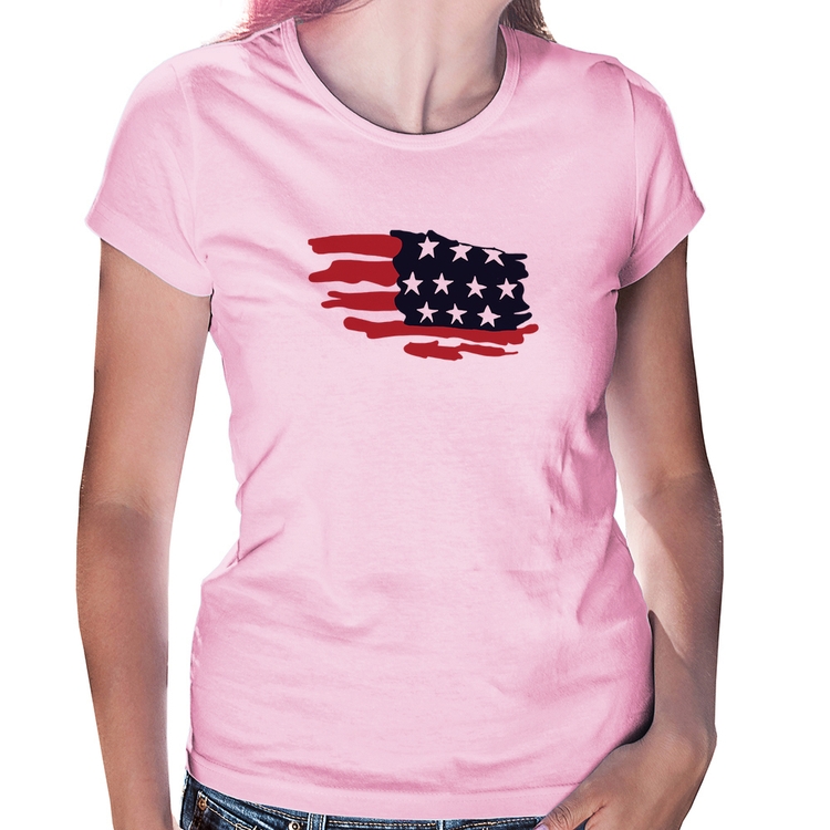 Baby Look Handrawn Flag - Rosa Bebê