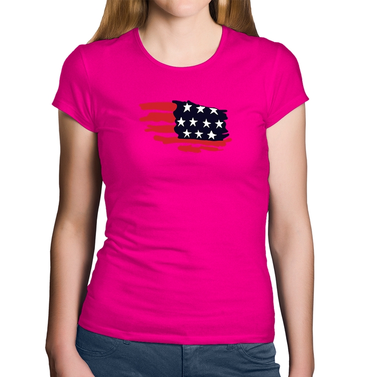 Baby Look Algodão Handrawn Flag - Rosa