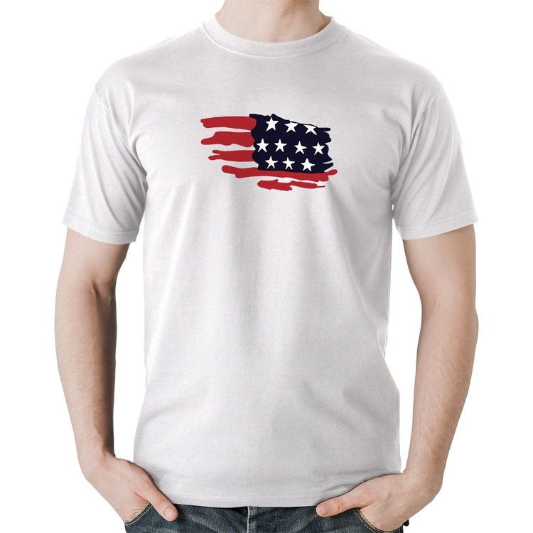 Camiseta Algodão Handrawn Flag - Branca