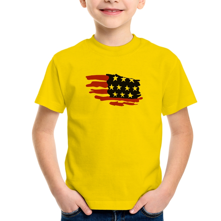 Camiseta Infantil Handrawn Flag - Amarela