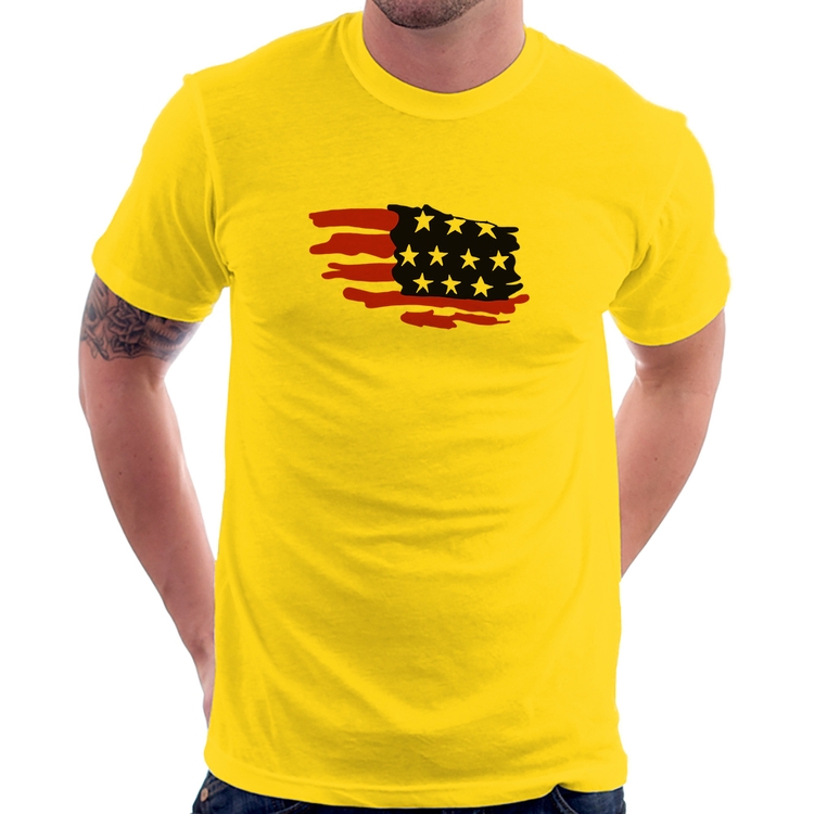 Camiseta Handrawn Flag - Amarela