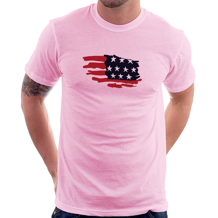 Camiseta Handrawn Flag - Rosa Bebê