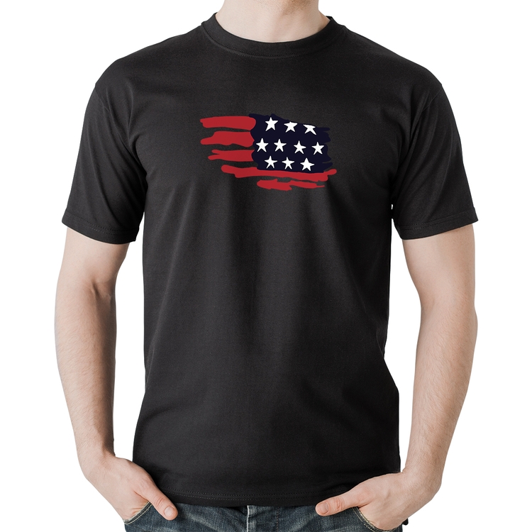 Camiseta Algodão Handrawn Flag