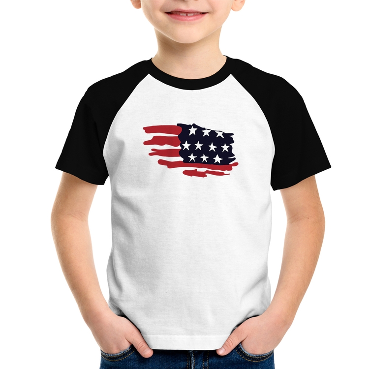 Camiseta Raglan Infantil Handrawn Flag