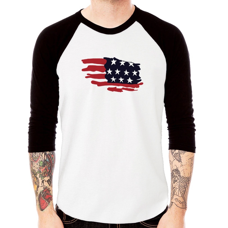 Camiseta Raglan Handrawn Flag Manga 3/4