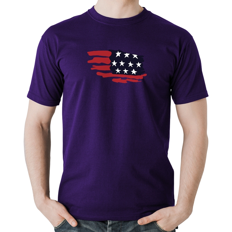 Camiseta Algodão Handrawn Flag - Roxa