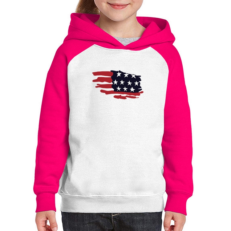 Moletom Infantil Handrawn Flag - Branco/Rosa