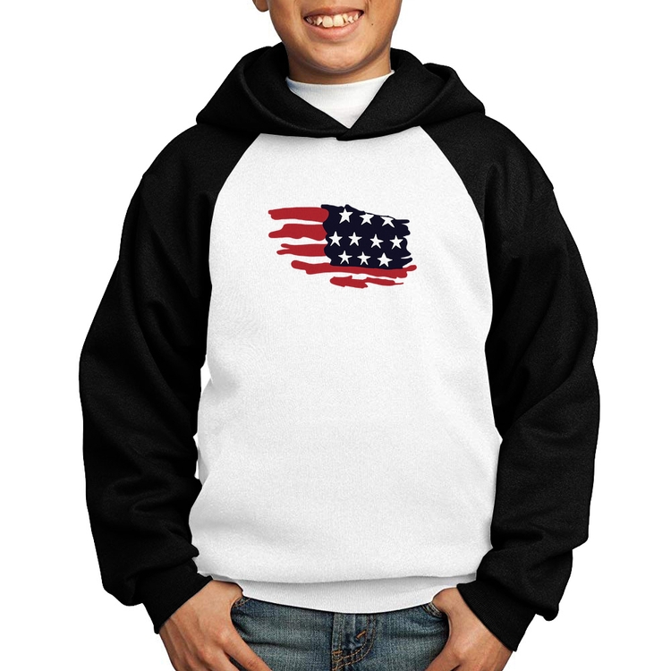 Moletom Infantil Handrawn Flag - Branco/Preto