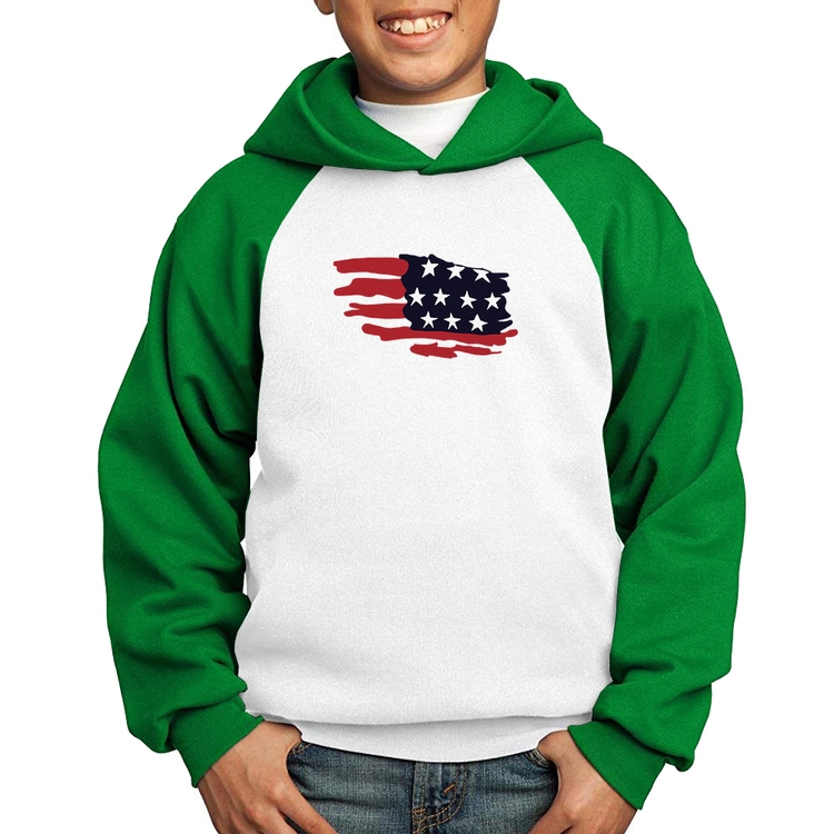 Moletom Infantil Handrawn Flag - Branco/Verde