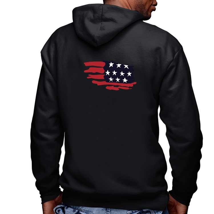 Blusa Moletom Handrawn Flag Masculina com Capuz e Zíper