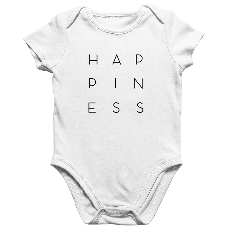 Body Bebê Algodão Happiness - Branco