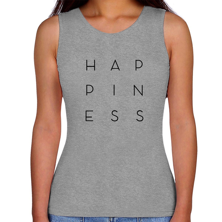 Regata Feminina Happiness - Cinza