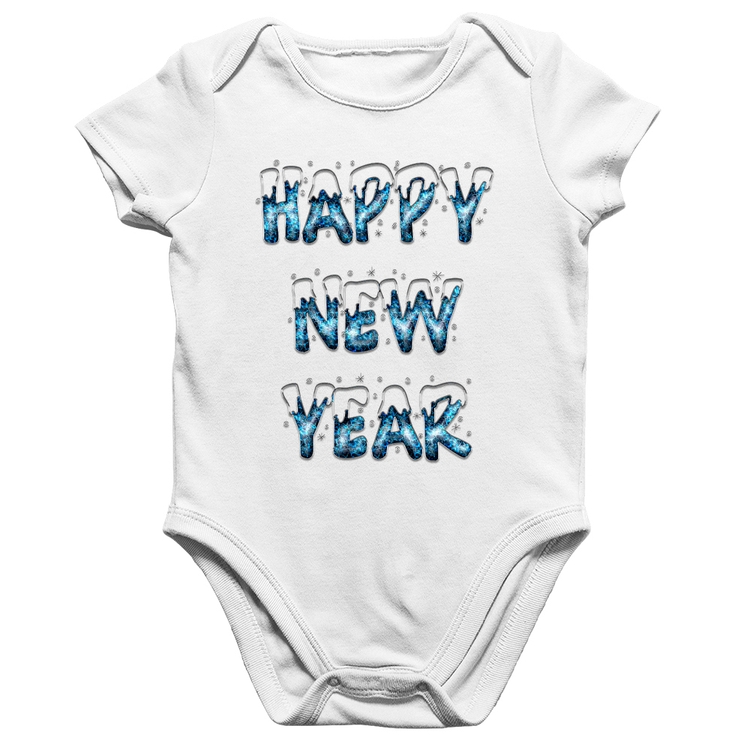 Body Bebê Algodão Happy New Year - Branco
