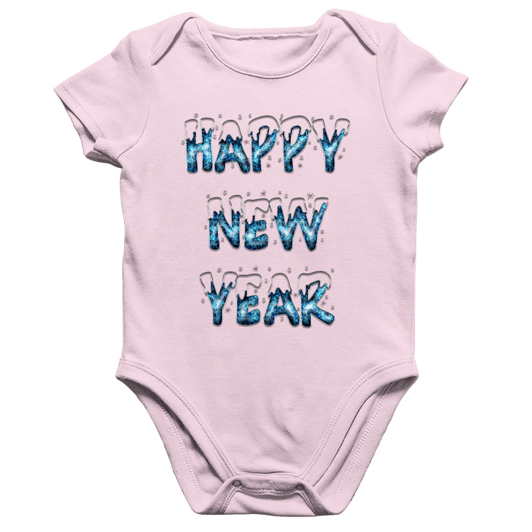 Body Bebê Algodão Happy New Year - Rosa Bebê