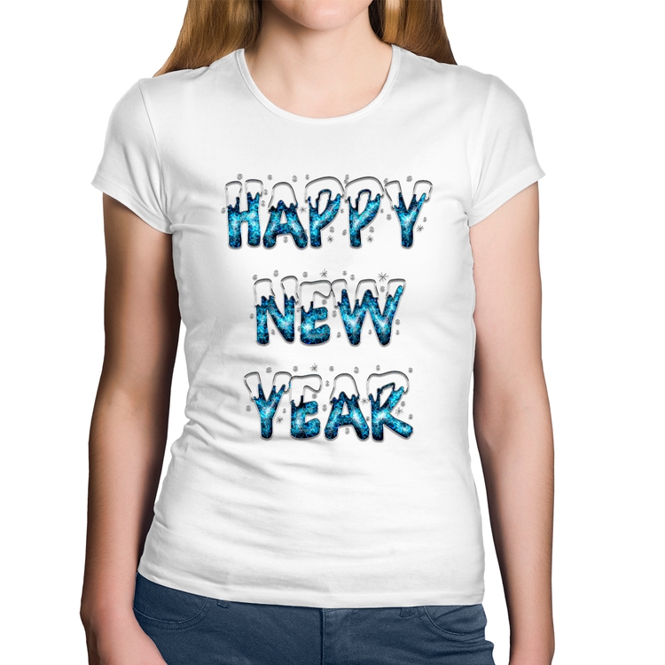 Baby Look Algodão Happy New Year - Branca