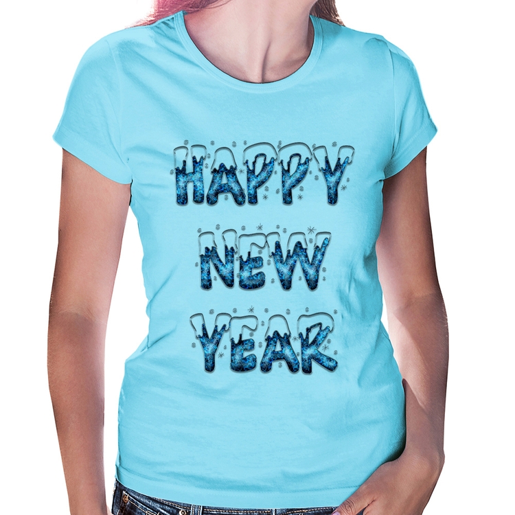Baby Look Happy New Year - Azul Bebê