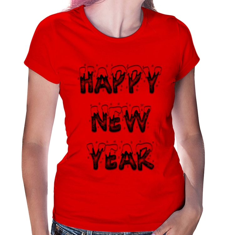 Baby Look Happy New Year - Vermelha