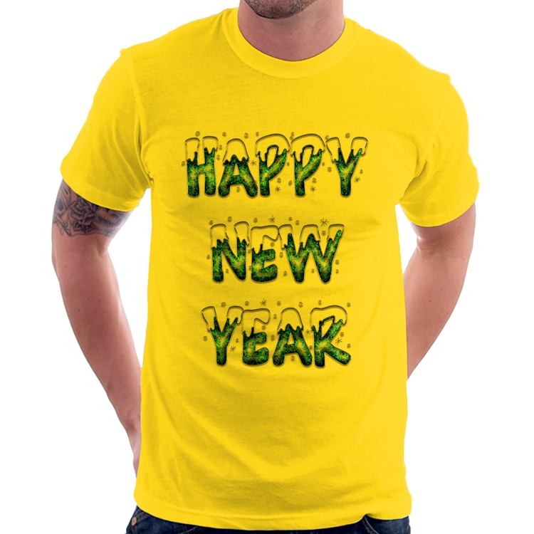 Camiseta Happy New Year - Amarela