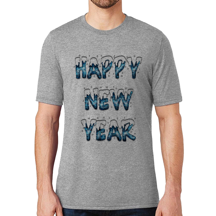 Camiseta Happy New Year - Cinza