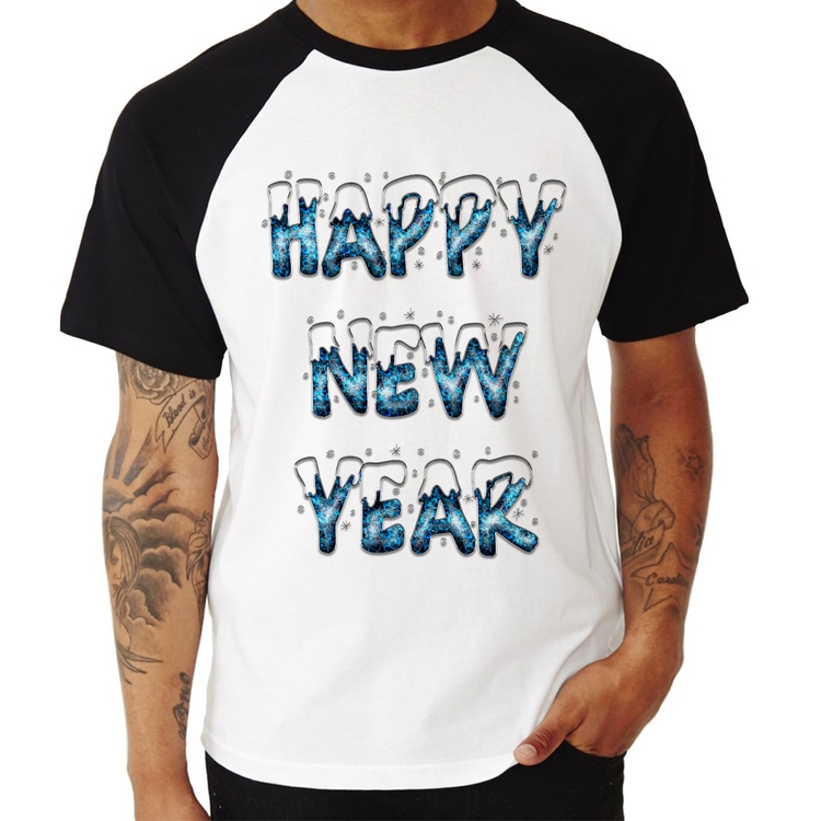 Camiseta Raglan Happy New Year