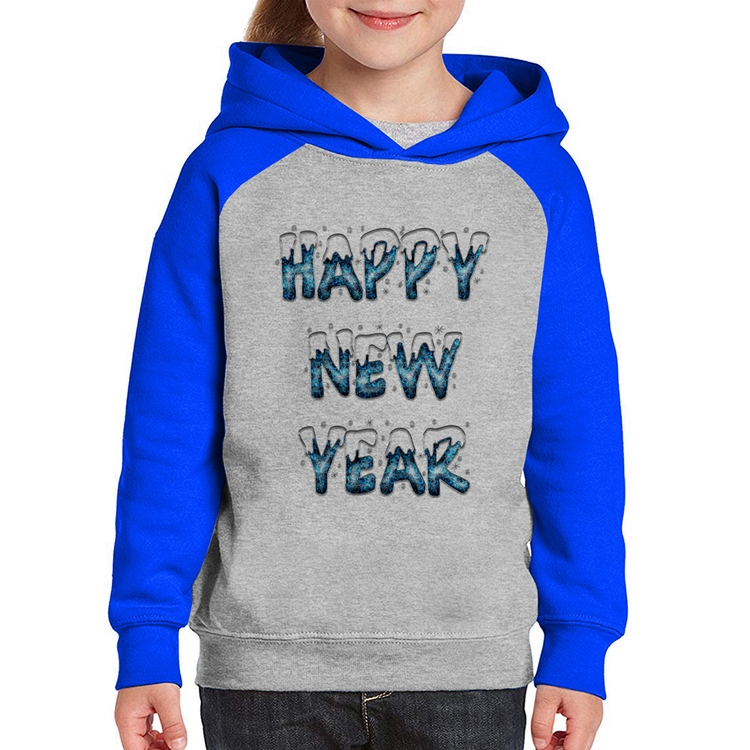 Moletom Infantil Happy New Year - Cinza/Azul
