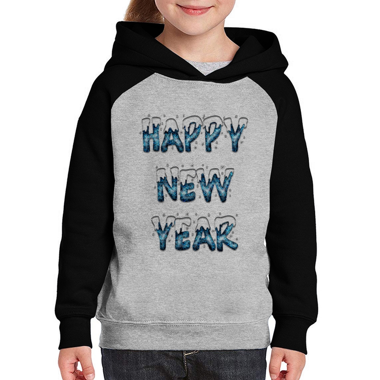 Moletom Infantil Happy New Year - Cinza/Preto