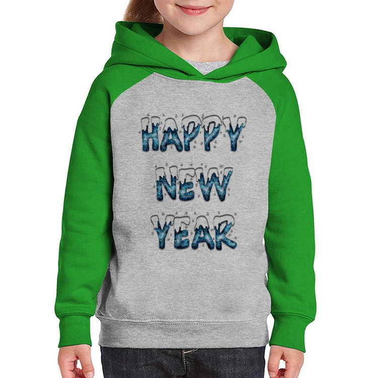 Moletom Infantil Happy New Year - Cinza/Verde