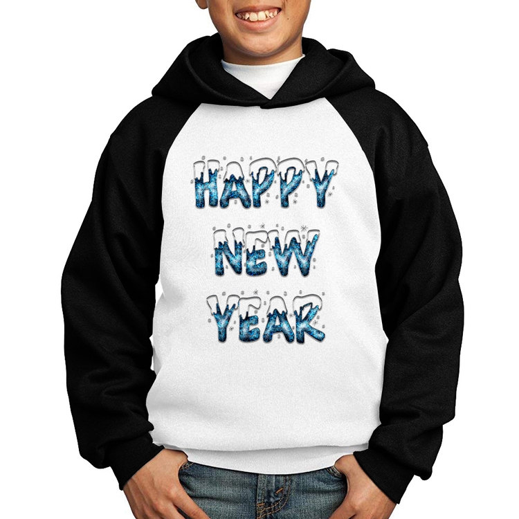 Moletom Infantil Happy New Year - Branco/Preto