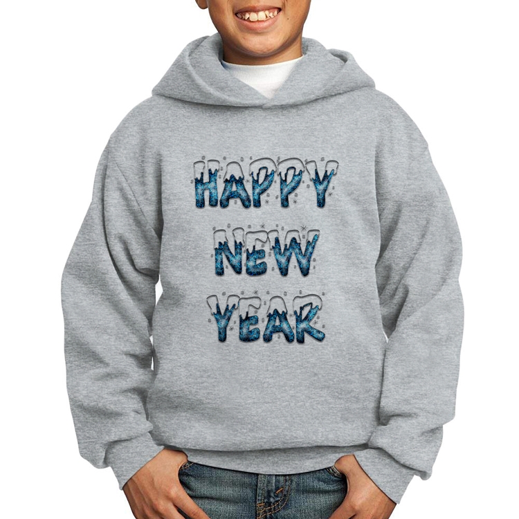 Moletom Infantil Happy New Year - Cinza