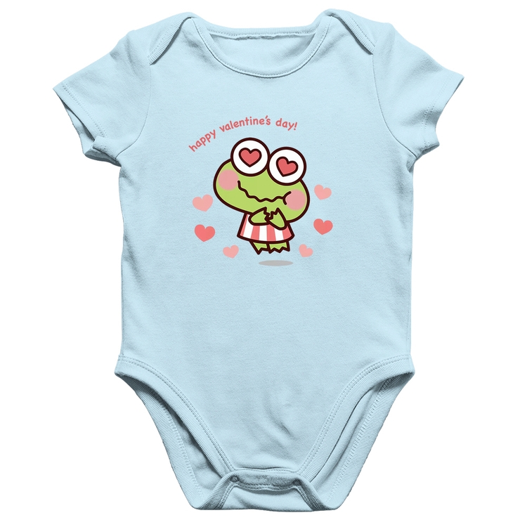 Body Bebê Algodão Happy Valentine's Day - Azul Bebê