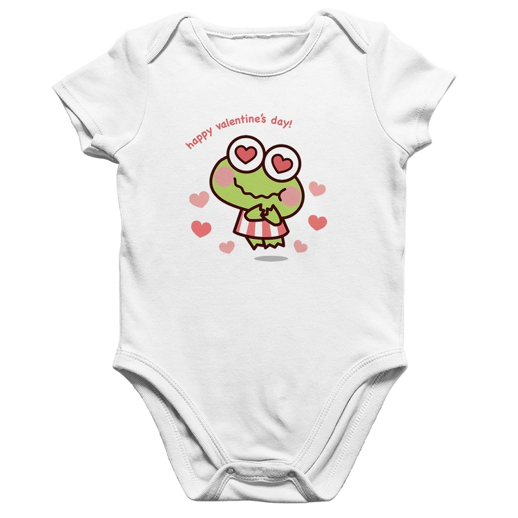 Body Bebê Algodão Happy Valentine's Day - Branco