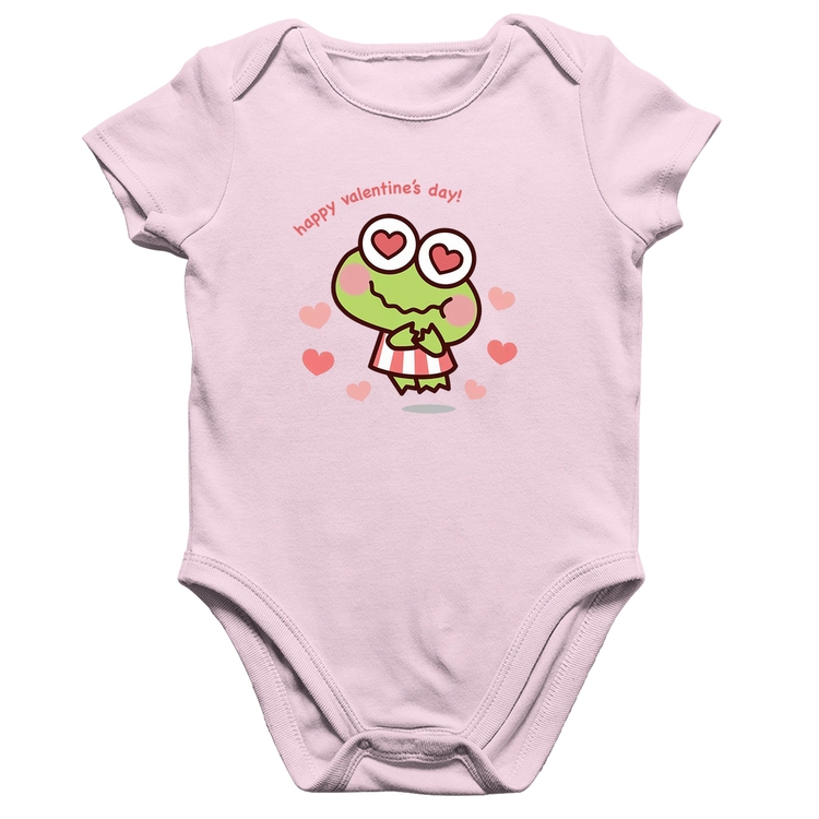 Body Bebê Algodão Happy Valentine's Day - Rosa Bebê