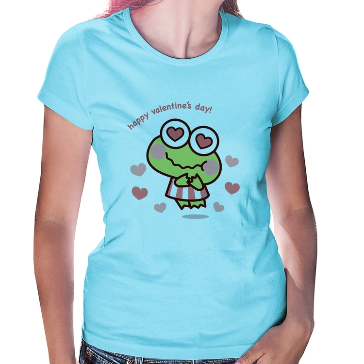 Baby Look Happy Valentine's Day - Azul Bebê