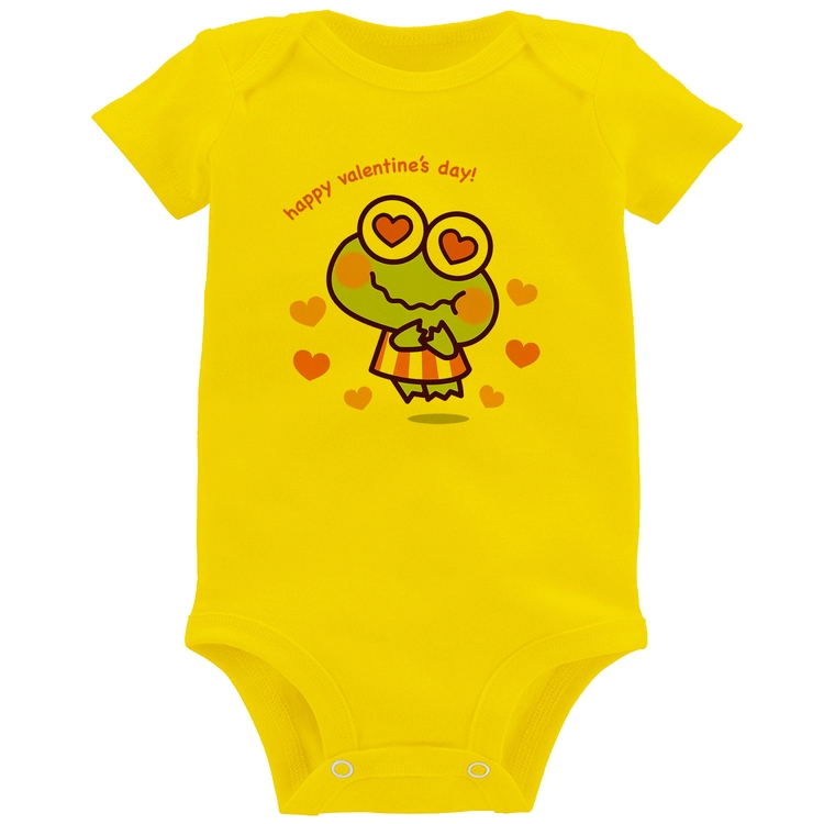 Body Bebê Happy Valentine's Day - Amarelo