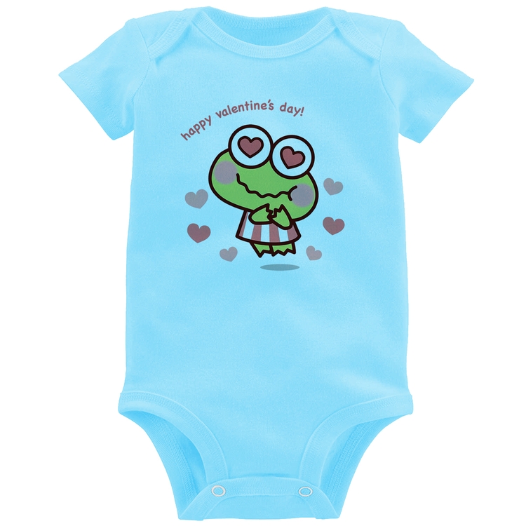 Body Bebê Happy Valentine's Day - Azul Bebê