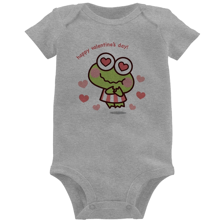 Body Bebê Happy Valentine's Day - Cinza