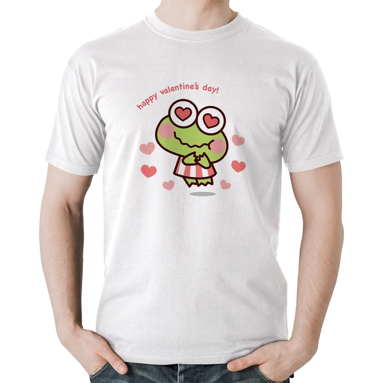 Camiseta Algodão Happy Valentine's Day - Branca