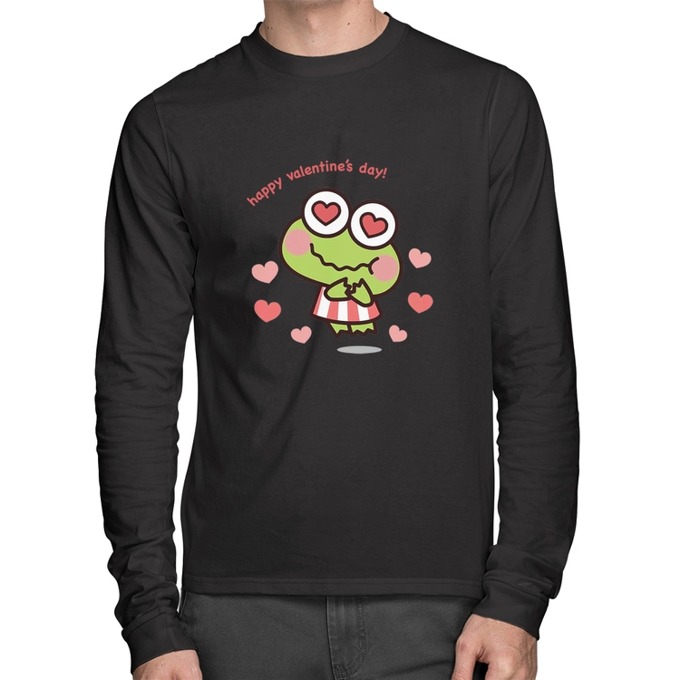 Camiseta Algodão Happy Valentine's Day Manga Longa