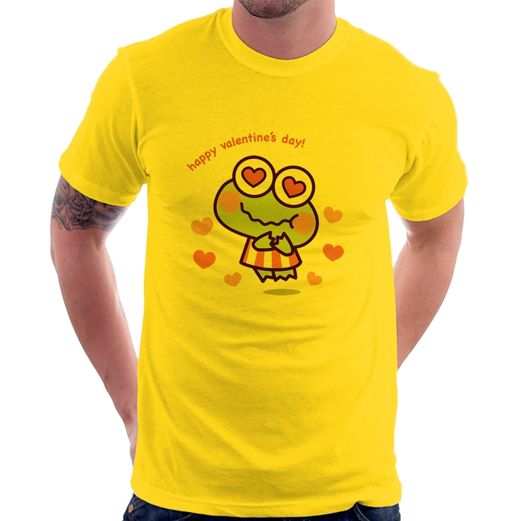 Camiseta Happy Valentine's Day - Amarela