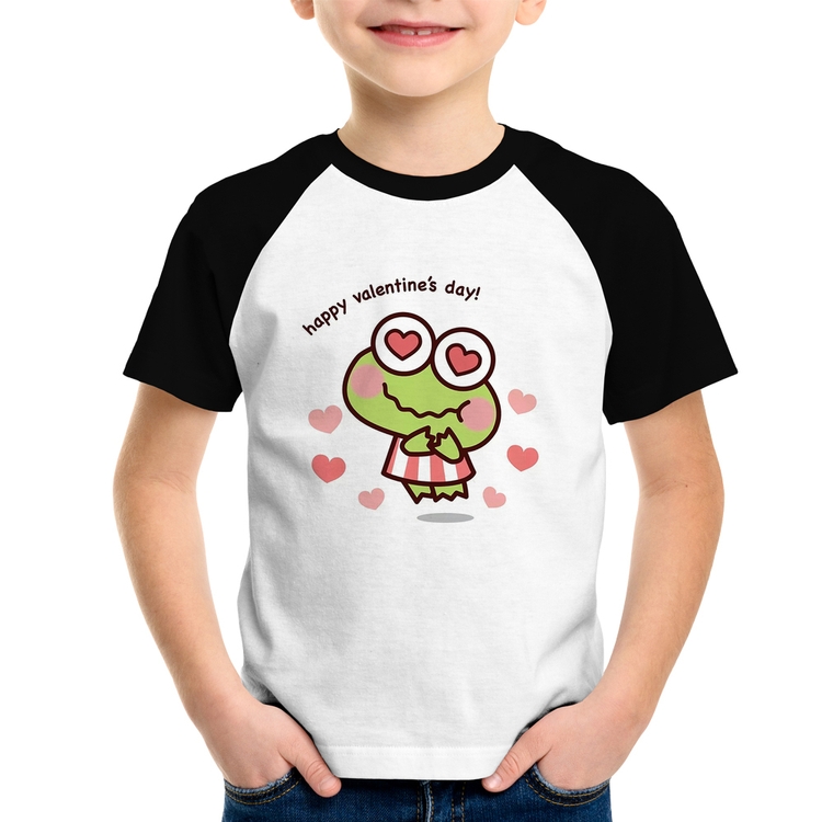 Camiseta Raglan Infantil Happy Valentine's Day