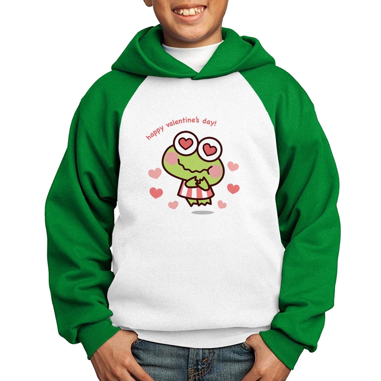 Moletom Infantil Happy Valentine's Day - Branco/Verde