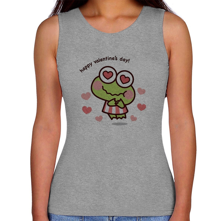 Regata Feminina Happy Valentine's Day - Cinza