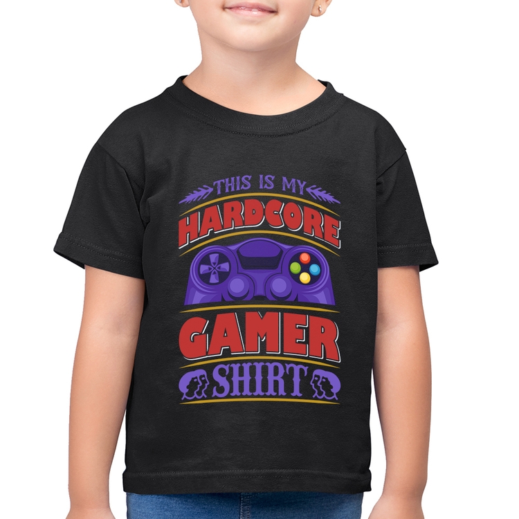 Camiseta Algodão Infantil Hardcore Gamer