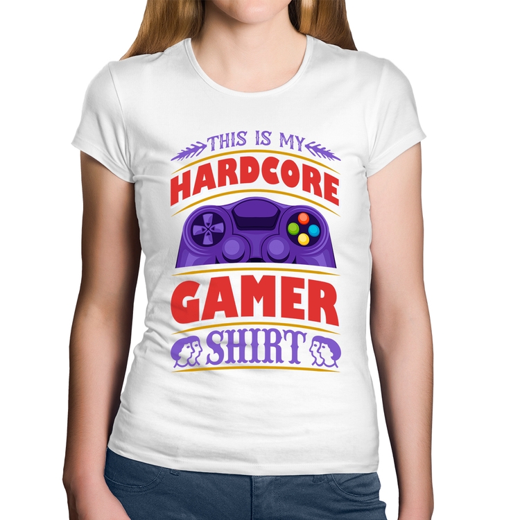 Baby Look Algodão Hardcore Gamer - Branca