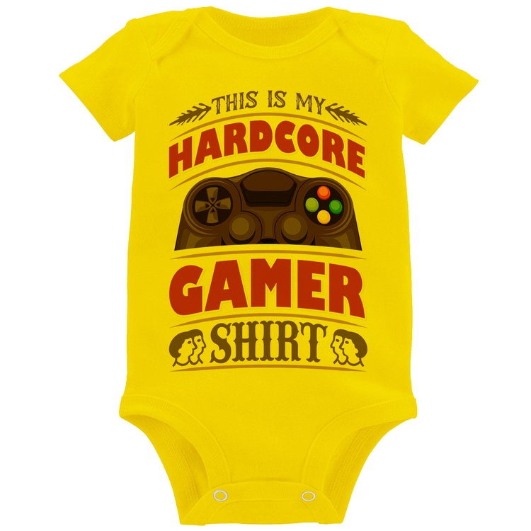 Body Bebê Hardcore Gamer - Amarelo