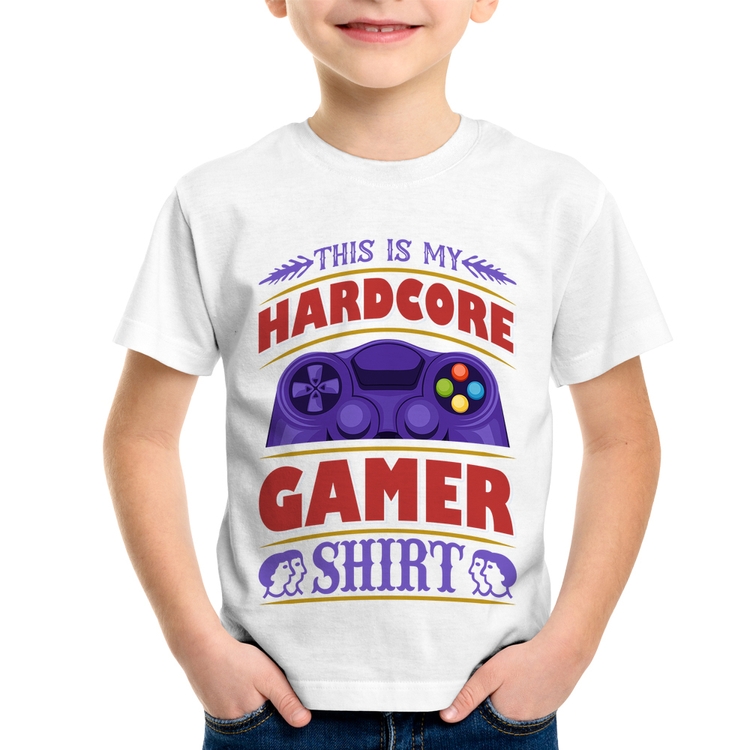 Camiseta Infantil Hardcore Gamer