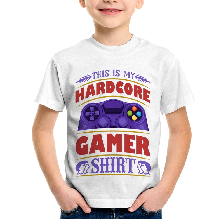 Camiseta Infantil Hardcore Gamer
