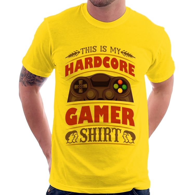 Camiseta Hardcore Gamer - Amarela