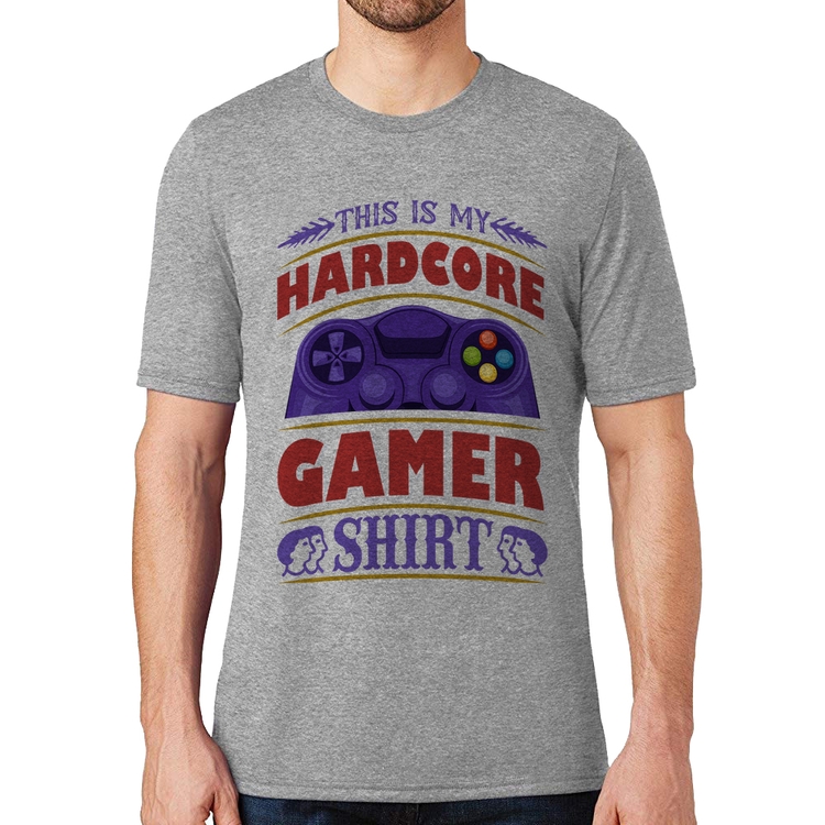 Camiseta Hardcore Gamer - Cinza